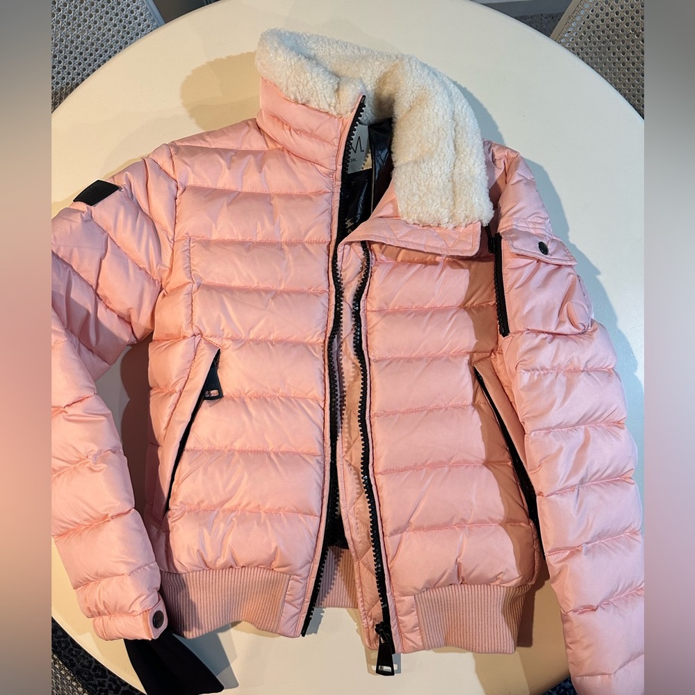 SAM Pink Quilted Jacket with Cream Lining